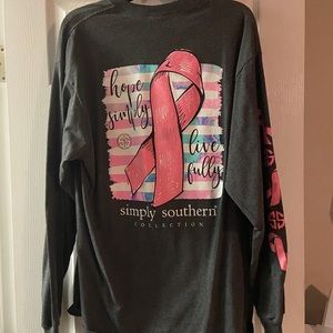 Simply Southern long sleeved breast cancer top